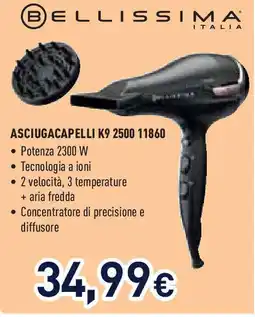 Unieuro BELLISSIMA asciugacapelli k9 2500 11860 offerta