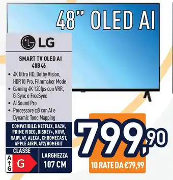 Unieuro LG SMART TV OLED AI 48B46 offerta