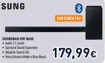 Unieuro SamsungSAMSUNG SOUNDBAR HW-B650 offerta