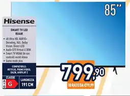 Unieuro Hisense SMART TV LED 85A6K offerta