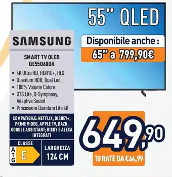 Unieuro Samsung SMART TV QLED QE55Q60DA offerta