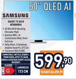 Unieuro Samsung SMART TV QLED QE50080DA offerta