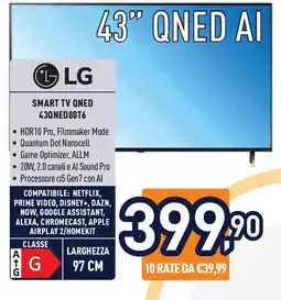 Unieuro LG Smart TV QLED 43QNED80T6 offerta