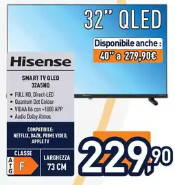 Unieuro Hisense SMART TV QLED 32A5NQ offerta