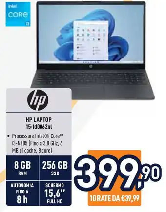 Unieuro hp LAPTOP 15-fd0062nl offerta