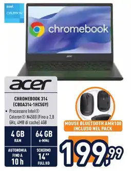 Unieuro acer CHROMEBOOK 314 (CBOA314-1HC5GY) offerta