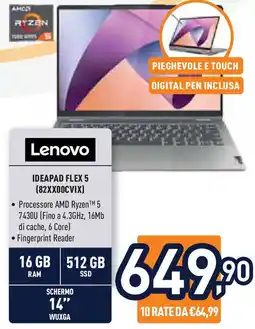 Unieuro Lenovo IDEAPAD FLEX 5 (82XX00CVIX) offerta