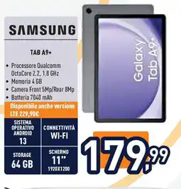 Unieuro Samsung TAB A9+ offerta