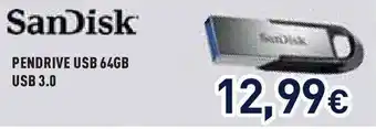 Unieuro SanDisk Pendrive USB 64GB offerta