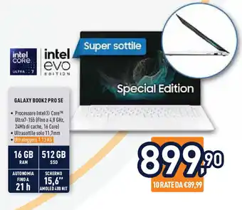 Unieuro Galaxy BOOK2 PRO SE offerta