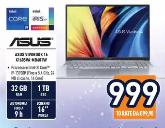 Unieuro ASUS VIVOBOOK 16 X1605VA-MB601W offerta