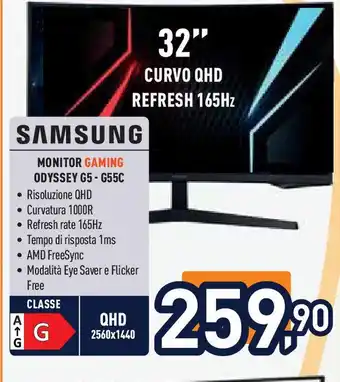 Unieuro SAMSUNG MONITOR GAMING ODYSSEY G5-G55C offerta