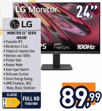 Unieuro LG MONITOR 24" SERIE MR400 offerta