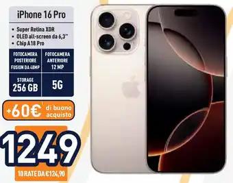 Unieuro iPhone 16 Pro offerta