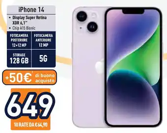 Unieuro iPhone 14 offerta