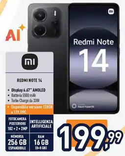 Unieuro REDMI Note 14 offerta