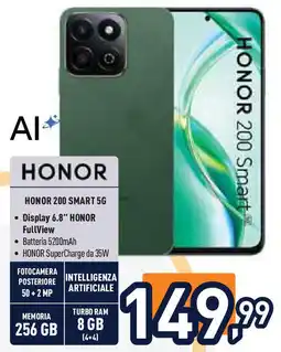 Unieuro Honor 200 smart 5g offerta