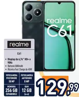 Unieuro realme C61 Display da 6,74" HD+ a 90Hz offerta