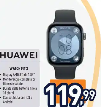 Unieuro Huawei watch fit 3 offerta