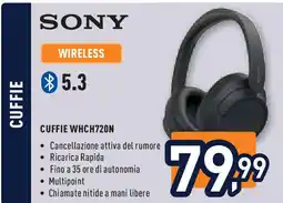 Unieuro Sony wireless cuffie whch720n offerta