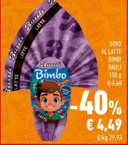 Conad Superstore Uovo al latte bimbi BAULI offerta