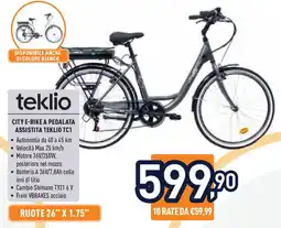 Unieuro teklio CITY E-BIKE A PEDALATA ASSISTITA TEKLIO TC1 offerta