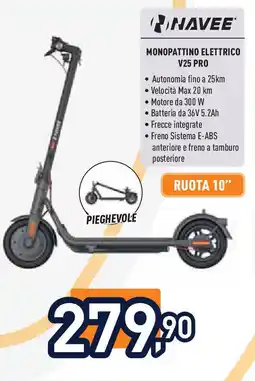 Unieuro NAVEE MONOPATTINO ELETTRICO V25 PRO offerta