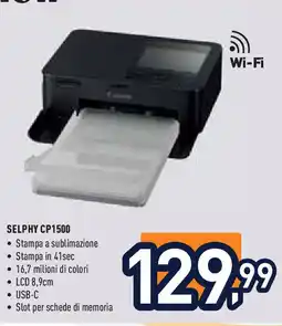 Unieuro Canon SELPHY CP1500 offerta