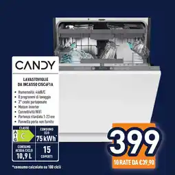 Unieuro CANDY LAVASTOVIGLIE DA INCASSO CI5C6F1A offerta