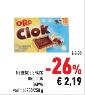 Conad Superstore Merende snack oro ciok saiwa offerta