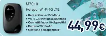 Unieuro M7010 Hotspot Wi-Fi 4G LTE offerta