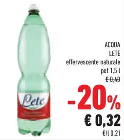 Conad Superstore ACQUA LETE effervescente naturale pet offerta