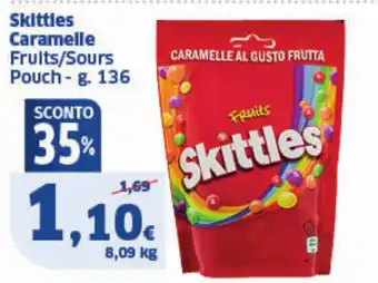 Sigma Skittles Caramelle Fruits/Sours Pouch offerta