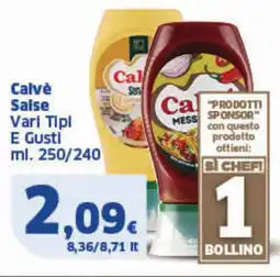 Sigma Calvè Salse Vari Tipi E Gusti offerta