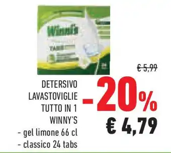 Conad Superstore Detersivo lavastoviglie tutto in 1 WINNY'S offerta