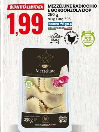 Le nostre stelle mezzelune radicchio e gorgonzola dop