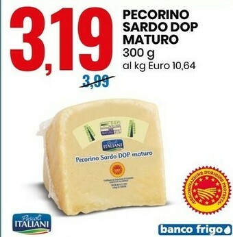 Eurospin Pecorino sardo dop maturo 300 g(ml) offerta