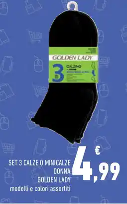 Conad Superstore Set 3 calze o minicalze donna GOLDEN LADY offerta