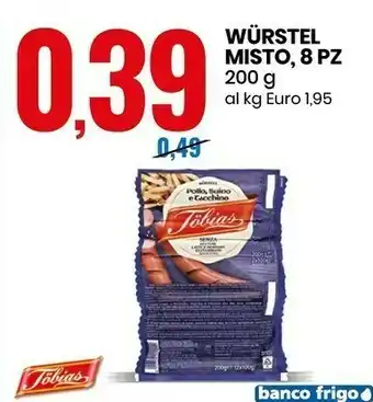 Eurospin Tobias wurstel misto 200 g offerta