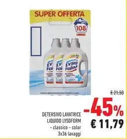 Conad Superstore Detersivo lavatrice liquido LYSOFORM offerta