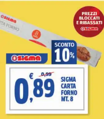 Sigma Sigma carta forno mt.8 offerta