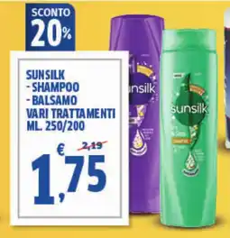 Sigma Sunsilk - shampoo - balsamo vari trattamenti offerta