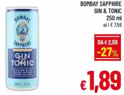 A&O Bombay sapphire gin & tonic offerta