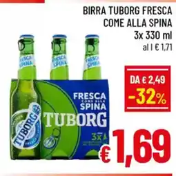 A&O Birra tuborg fresca come alla spina offerta