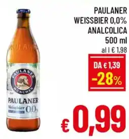 A&O Paulaner weissbier 0,0% analcolica offerta