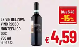 A&O Le vie dell'uva vino rosso montefalco doc offerta