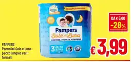 A&O PAMPERS Pannolini Sole e Luna pacco singolo vari formati offerta