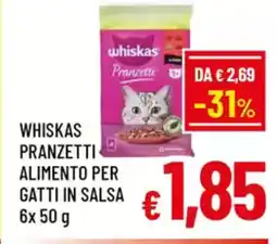 A&O Whiskas pranzetti alimento per gatti in salsa offerta