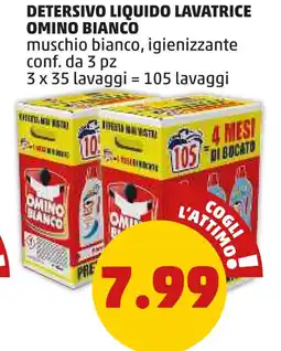 PENNY Detersivo liquido lavatrice OMINO BIANCO offerta