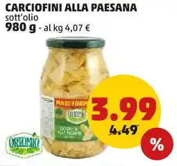 PENNY Carciofini alla paesana sott'olio offerta